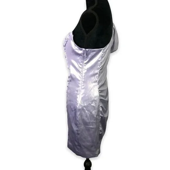 knee length dresses for ladies Silver Metallic Midi Dress